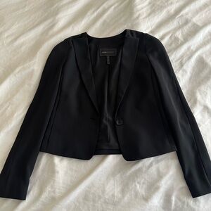 BCBGMAXAZRIA Cropped Black Blazer with Padded Shoulders size xxs